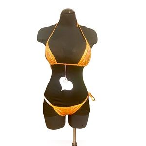 Dancewear, 2piece bikini, orange,handmade